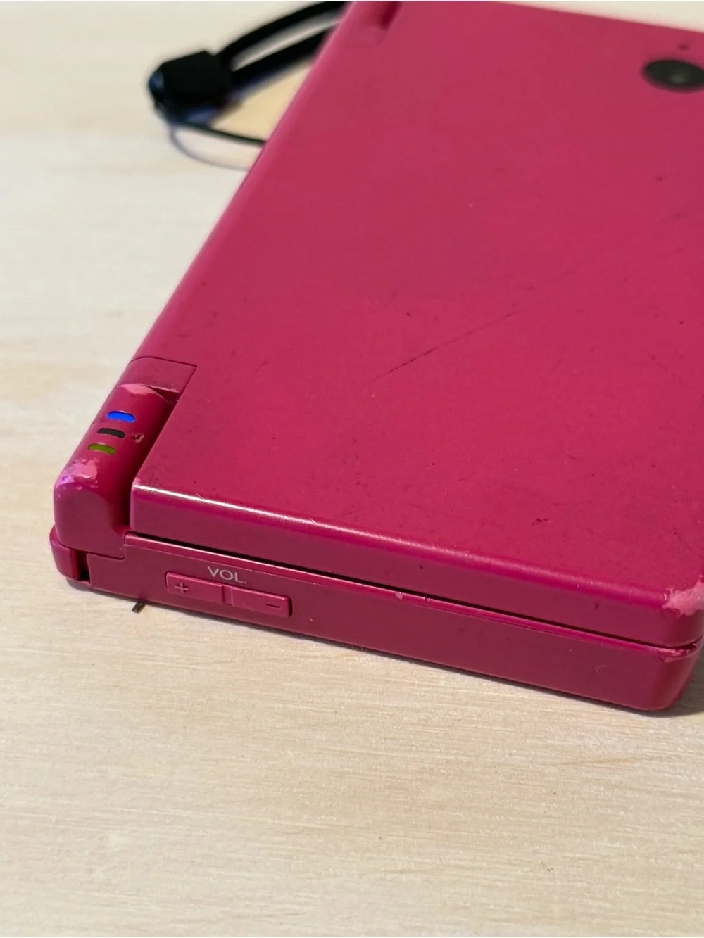 Nintendo DSi Console Hot Pink No Charger Tested Good Loose Top Hinge Read Info!